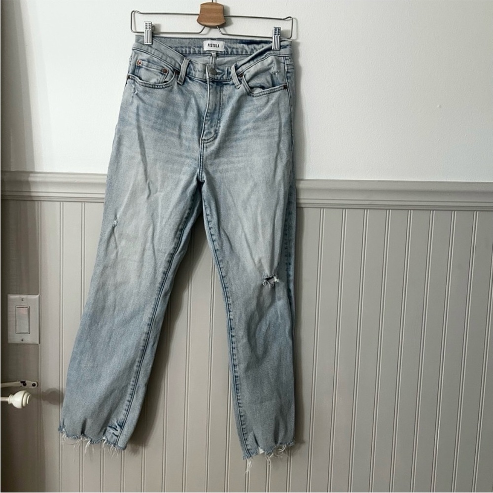 Pistola Distressed Boyfriend Jeans Size 29 Light Blue